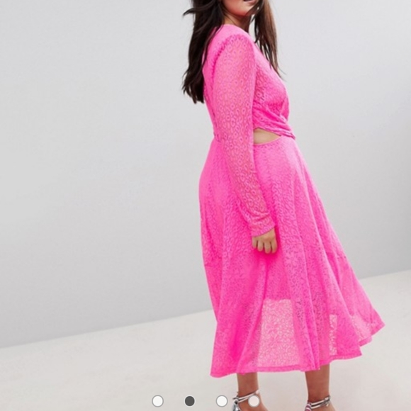 asos neon pink dress